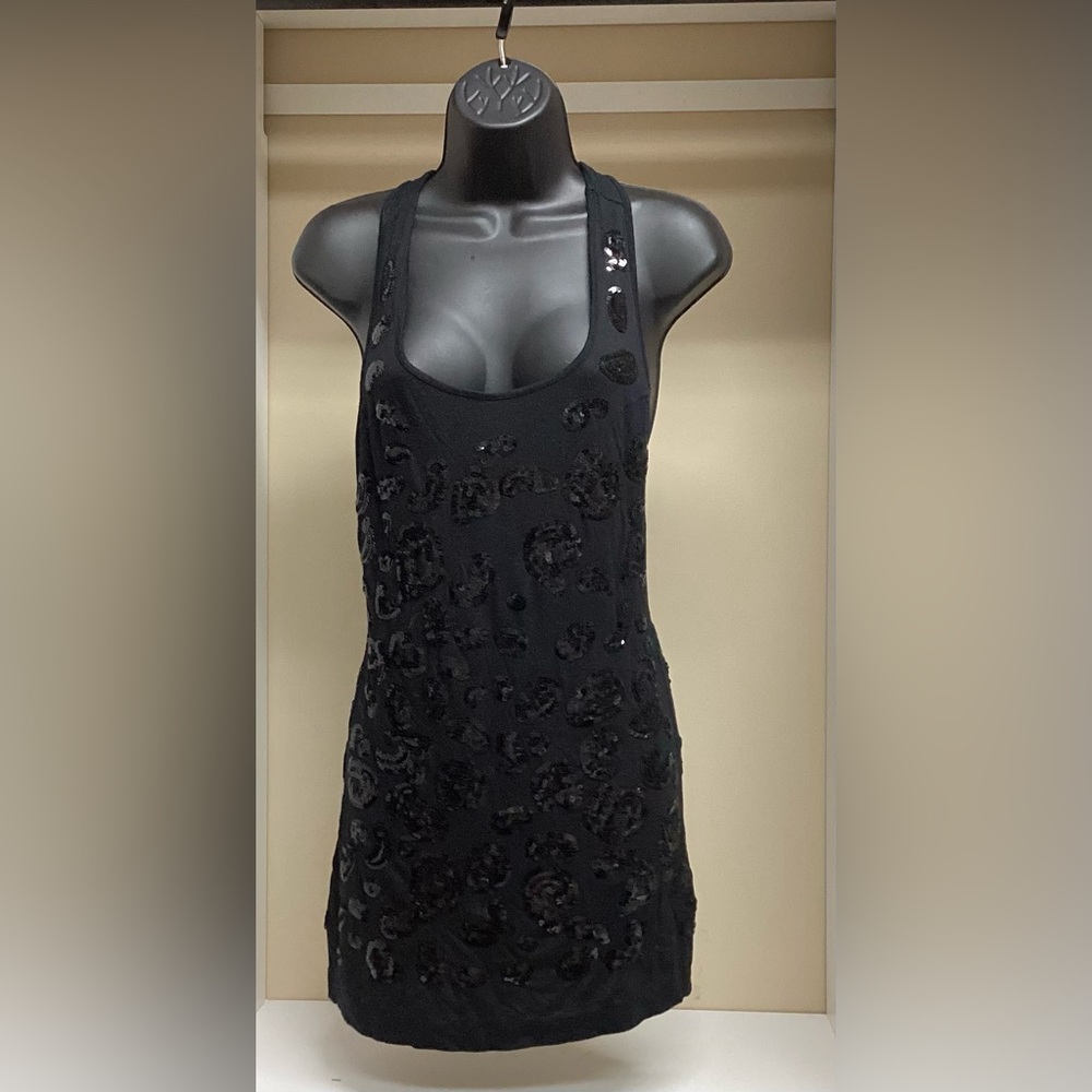 Black Sequin Tank Top
